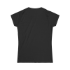 Women's black Christian fitness t-shirt featuring a female weightlifter graphic with the slogan "Pray. Eat. Lift." and "Powered by Purpose."