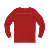 Red Christian fitness long sleeve shirt featuring a Spartan warrior lifting weights with Pray Eat Lift graphic and Kingdom Mindset Warrior Grind slogan.