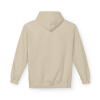 Sand-colored Christian fitness hoodie featuring a Spartan warrior lifting a barbell with the bold slogan "Pray Eat Lift" for faith-driven athletes and gym enthusiasts.