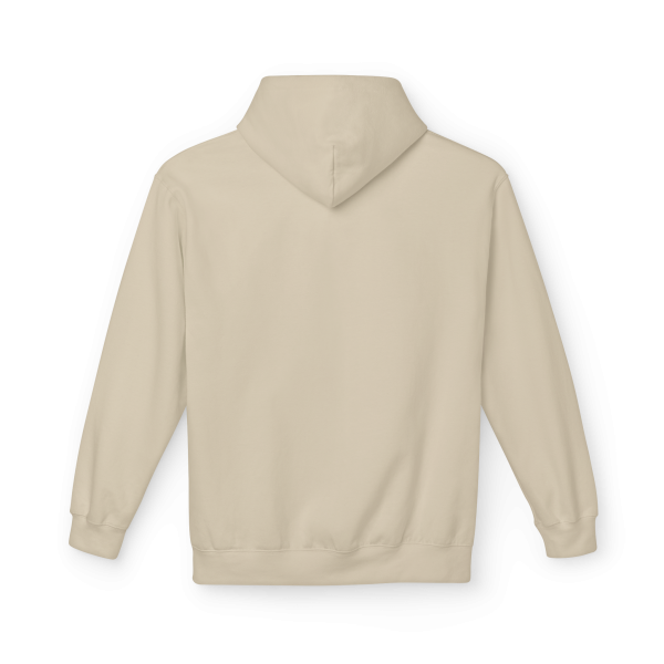 Sand-colored Christian fitness hoodie featuring a Spartan warrior lifting a barbell with the bold slogan "Pray Eat Lift" for faith-driven athletes and gym enthusiasts.