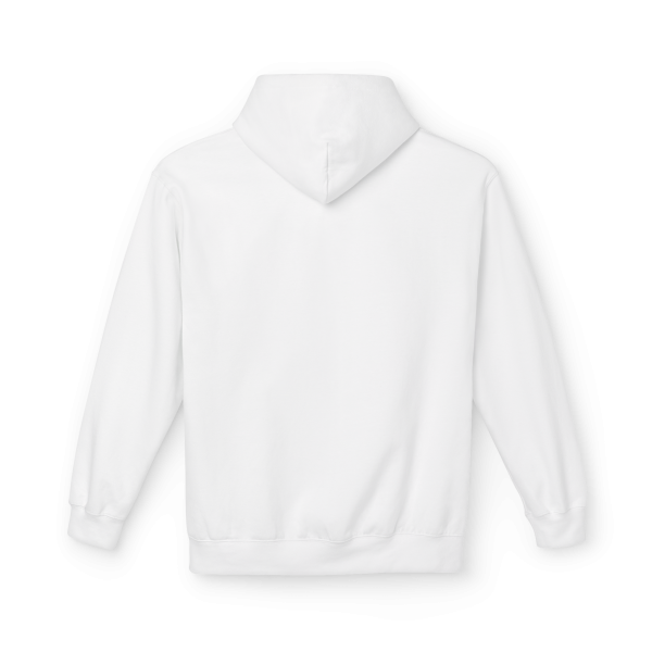 White Christian fitness hoodie featuring a Spartan warrior lifting a barbell with the slogan "Pray Eat Lift" and motivational faith-based gym design.